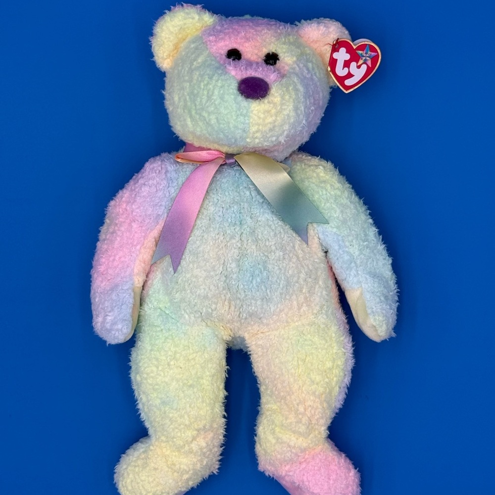 Ty Beanie Buddy Vintage 99’ Pastel Rainbow Teddy‎ Bear Plush